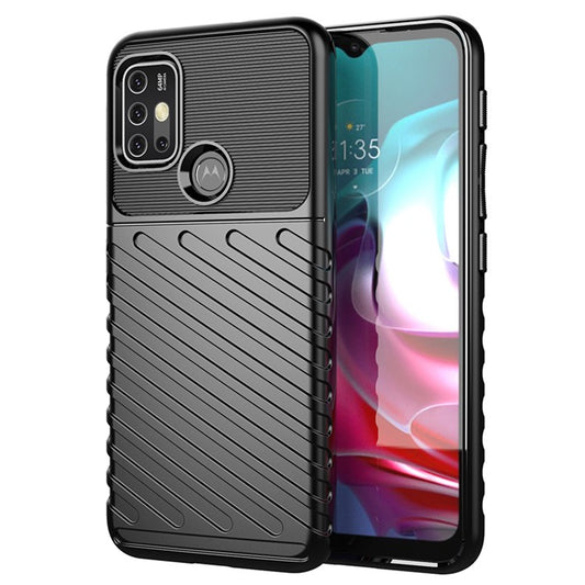 Thunder Series Twill Texture Thickened TPU Protective Cover Case for Motorola Moto G30/G20 / Moto G10 - Black