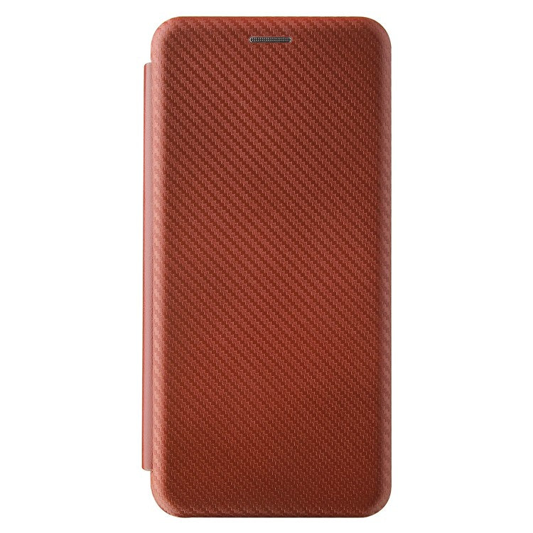 Auto-absorbed Stand Carbon Fiber Texture Leather Shell Cover for Motorola Moto G30/G20/G10 - Orange