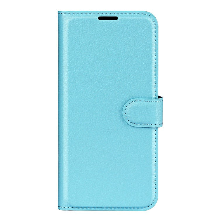 Wallet Design Litchi Texture PU Leather Stand Cover Shell for Motorola Moto E7 Power / Moto E7i Power - Blue