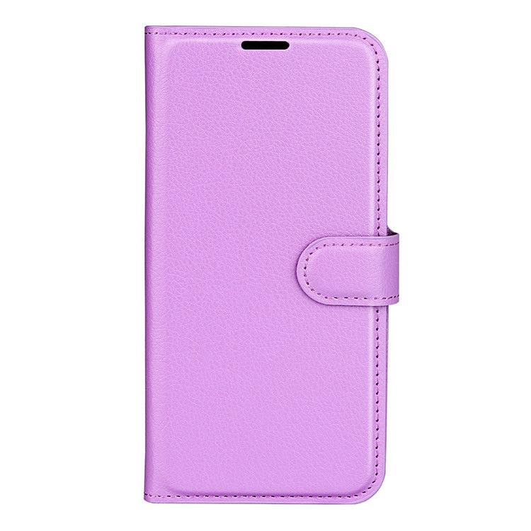 Wallet Design Litchi Texture PU Leather Stand Cover Shell for Motorola Moto E7 Power / Moto E7i Power - Purple