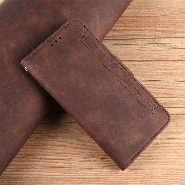 Wallet Design Leather Phone Feature Protective Cover Case with Stand and Multiple Card Slots for Motorola Moto E7 Power/Moto E7i Power - Brown