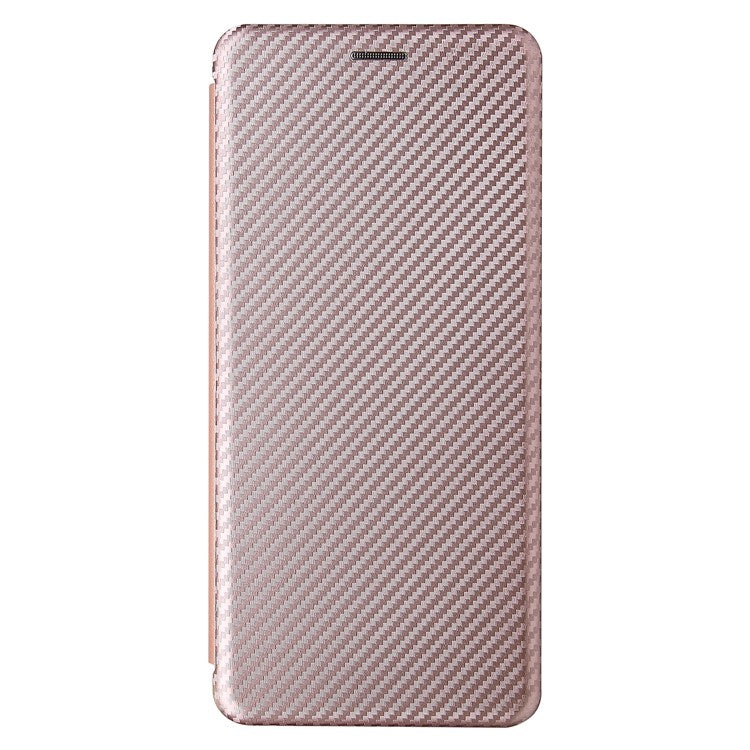 Auto-absorbed Stand Carbon Fiber Texture Leather Shell Cover for Motorola Edge S / Moto G100 - Gold