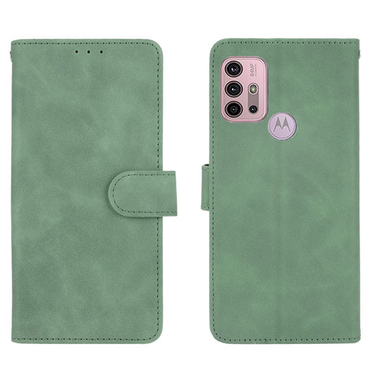 Silky Touch Leather Wallet Stand Shell Cover for Motorola Moto G30/G20 / G10 - Green