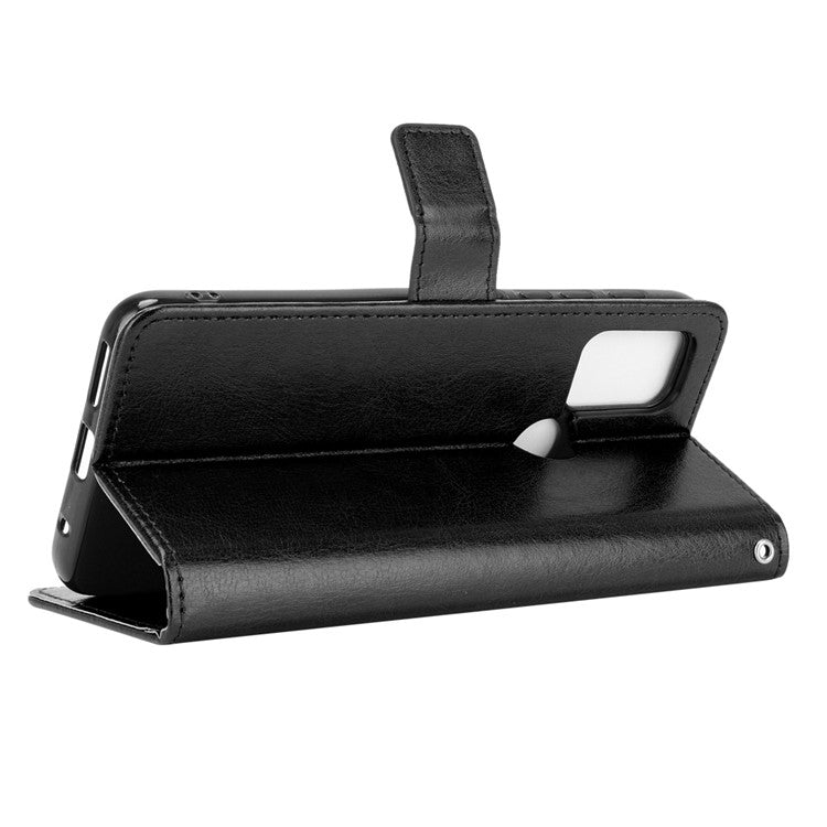 Crazy Horse Texture Wallet Design PU Leather Stand Protector Cover for Motorola Moto G30/G20 / Moto G10 - Black