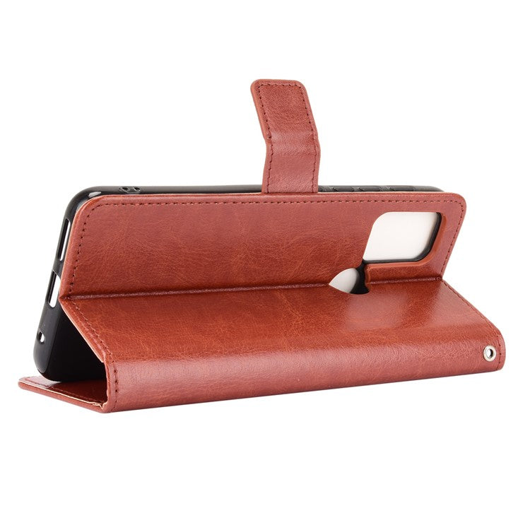 Crazy Horse Texture Wallet Design PU Leather Stand Protector Cover for Motorola Moto G30/G20 / Moto G10 - Brown