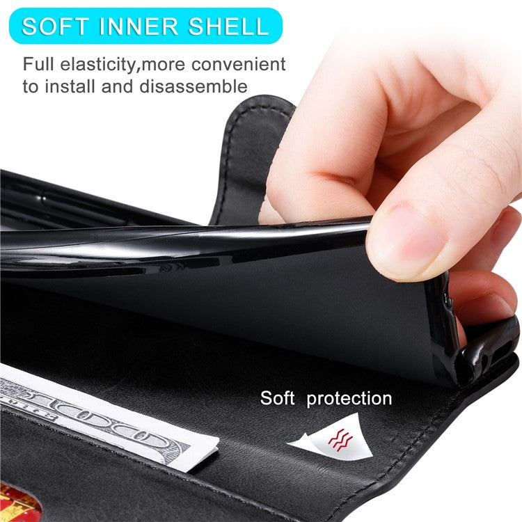 Wallet Stand Flip Leather Phone Case for Motorola Moto G30/G20 / G10 - Black