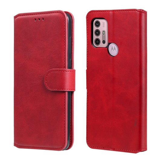 Wallet Stand Flip Leather Phone Case for Motorola Moto G30/G20 / G10 - Red