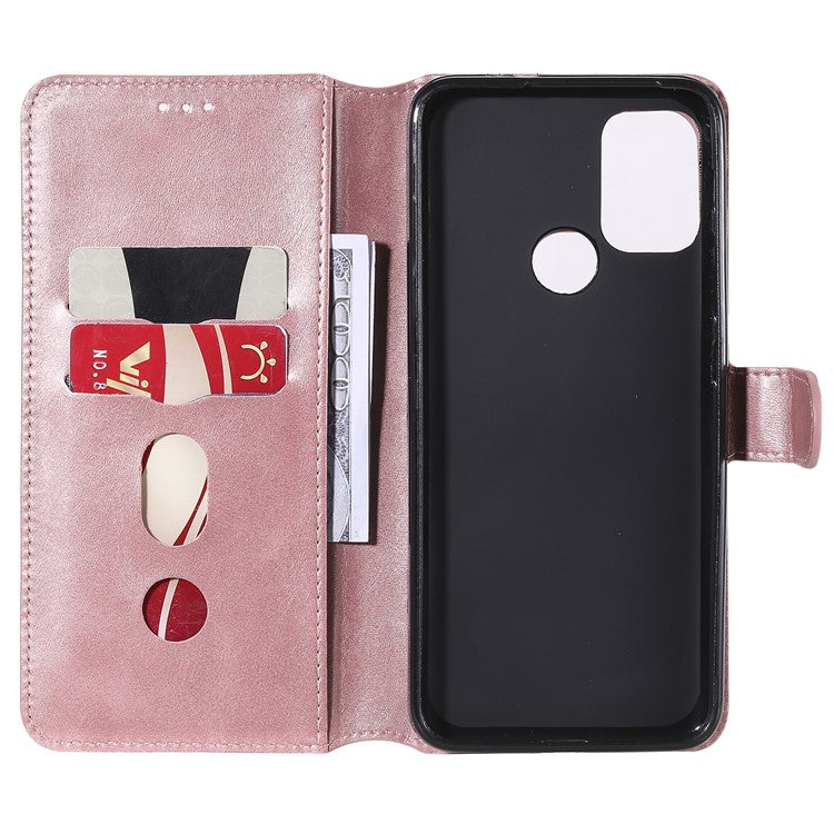 Wallet Stand Flip Leather Phone Case for Motorola Moto G30/G20 / G10 - Rose Gold