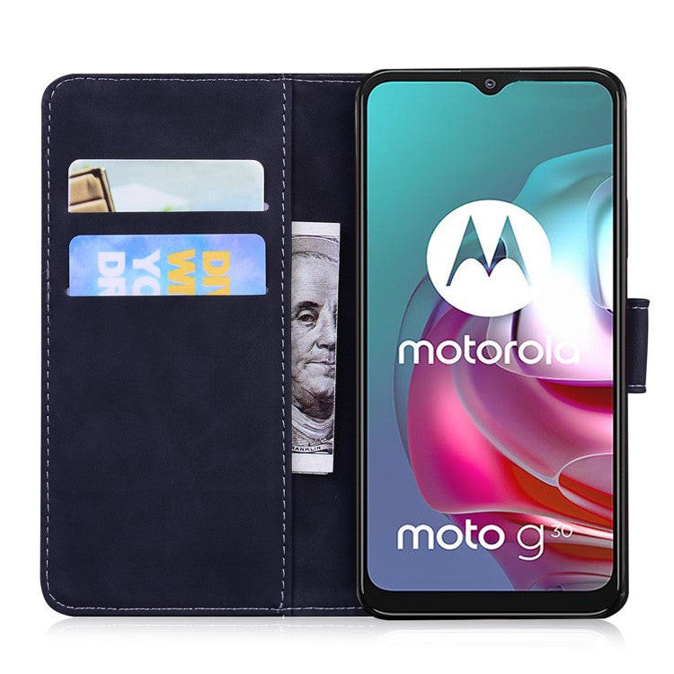 Wallet Stand Full Protection Flip Leather Phone Case for Motorola Moto G30/G20 / Motorola Moto G10 - Black