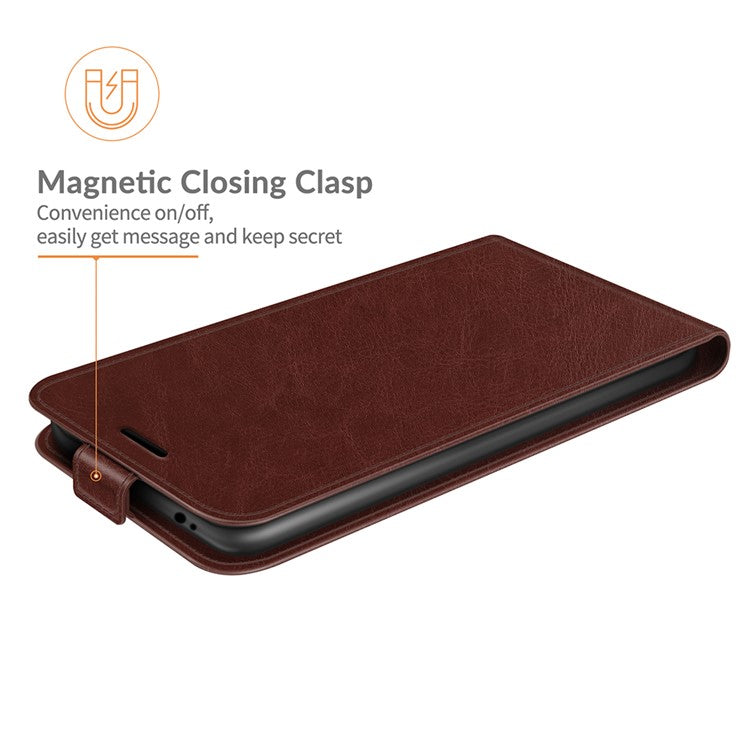 Crazy Horse Leather Protector Case Vertical Flip Phone Cover with Card Slot for Motorola Moto G30/G20 / G10 - Brown