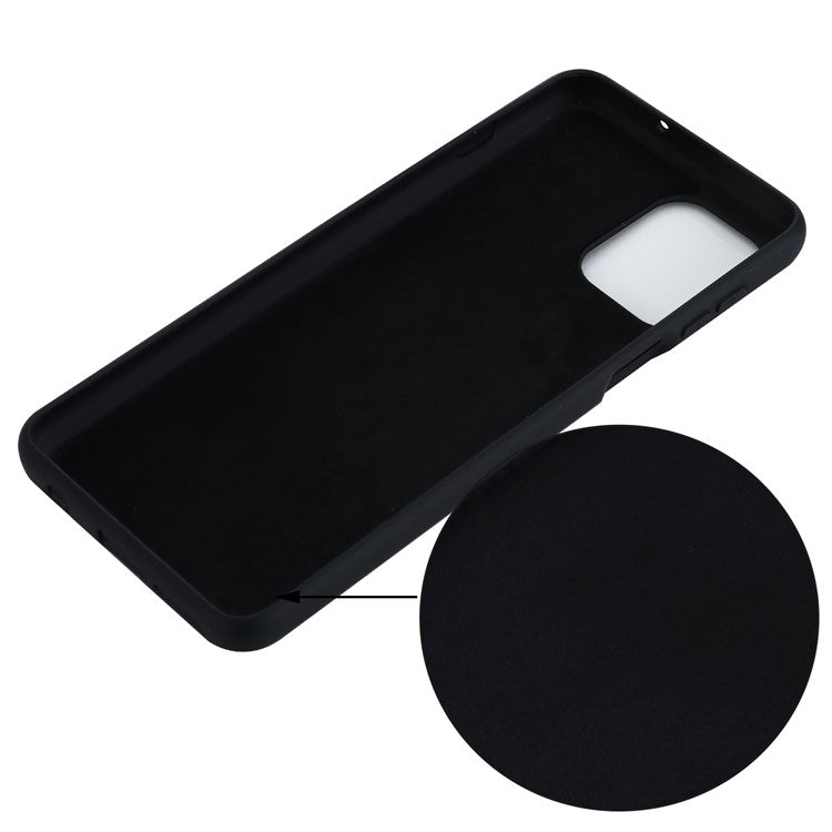 Soft Liquid Silicone Protector Back Case with Handy Strap for Motorola Edge S / Moto G100 - Black