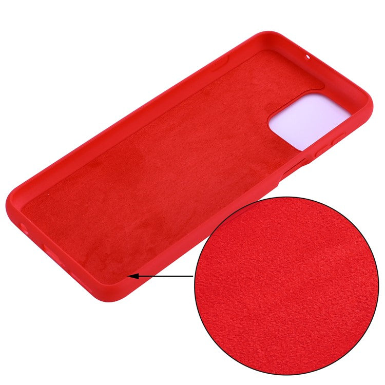 Soft Liquid Silicone Protector Back Case with Handy Strap for Motorola Edge S / Moto G100 - Red