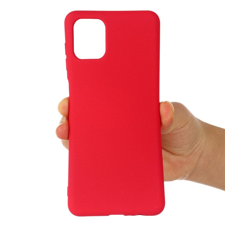 Soft Liquid Silicone Protector Back Case with Handy Strap for Motorola Edge S / Moto G100 - Red