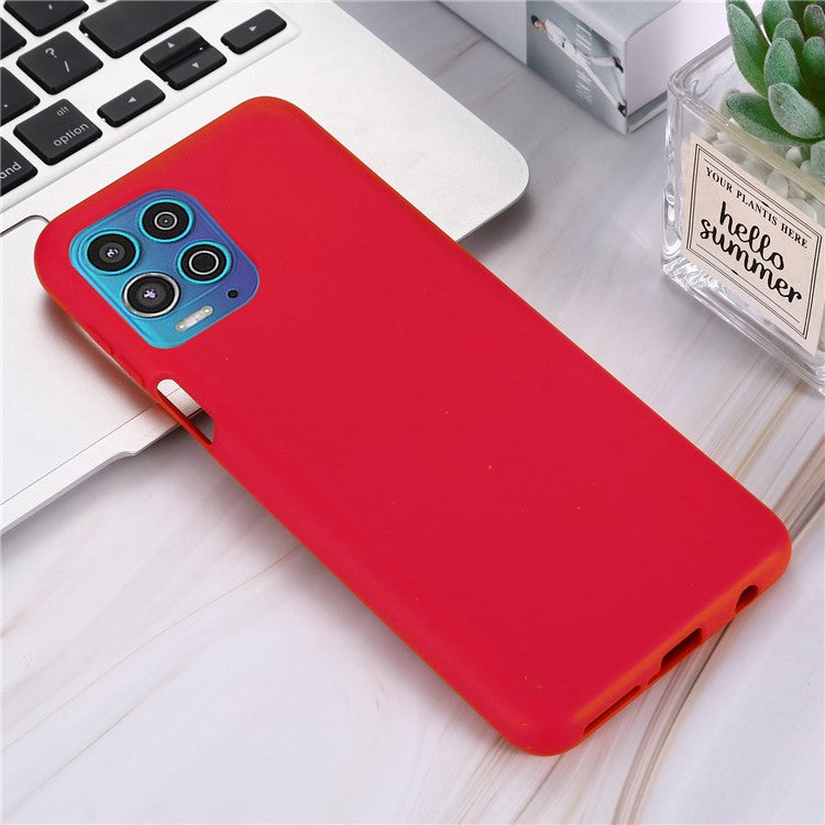 Soft Liquid Silicone Protector Back Case with Handy Strap for Motorola Edge S / Moto G100 - Red