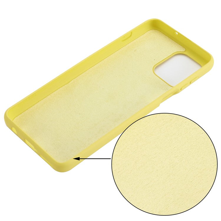 Soft Liquid Silicone Protector Back Case with Handy Strap for Motorola Edge S / Moto G100 - Yellow