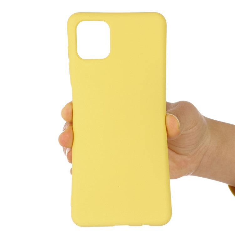 Soft Liquid Silicone Protector Back Case with Handy Strap for Motorola Edge S / Moto G100 - Yellow