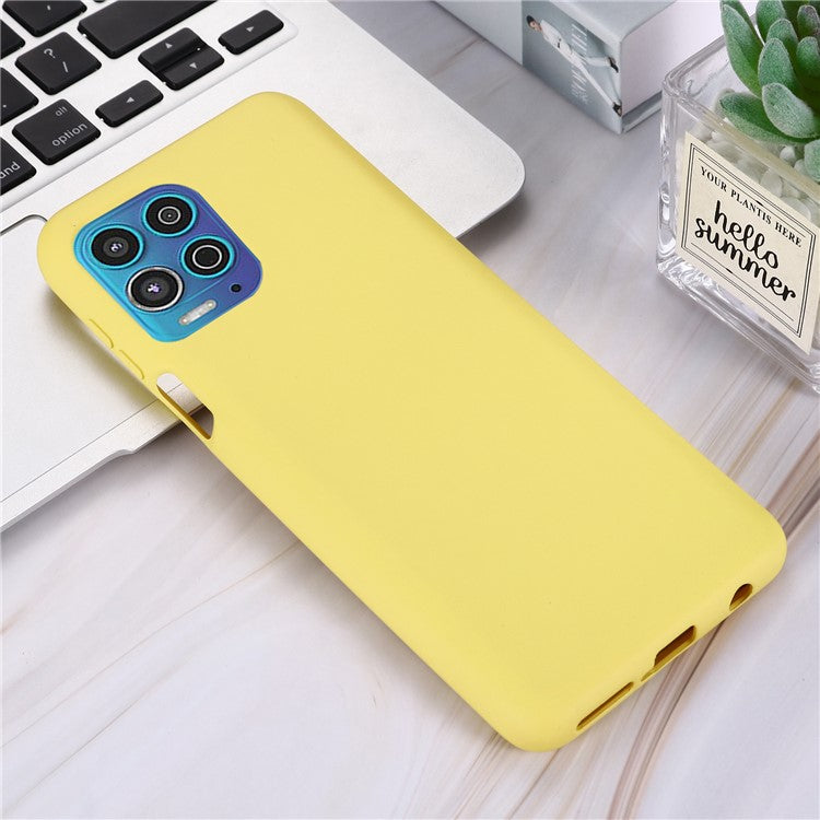 Soft Liquid Silicone Protector Back Case with Handy Strap for Motorola Edge S / Moto G100 - Yellow