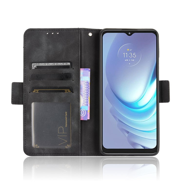 Wallet Design Multiple Card Slots Stand Leather Phone Case for Motorola Moto G50 - Black