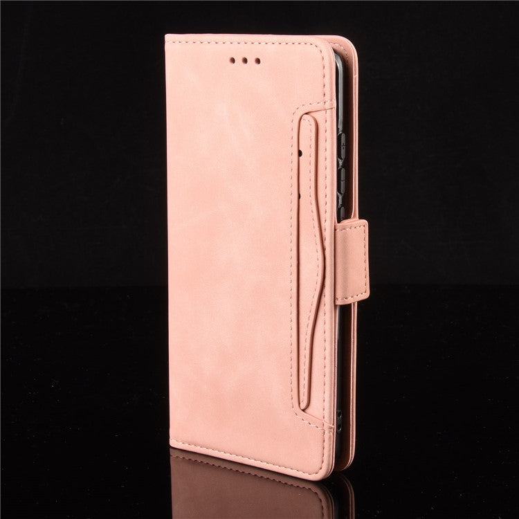 Wallet Design Multiple Card Slots Stand Leather Phone Case for Motorola Moto G50 - Pink