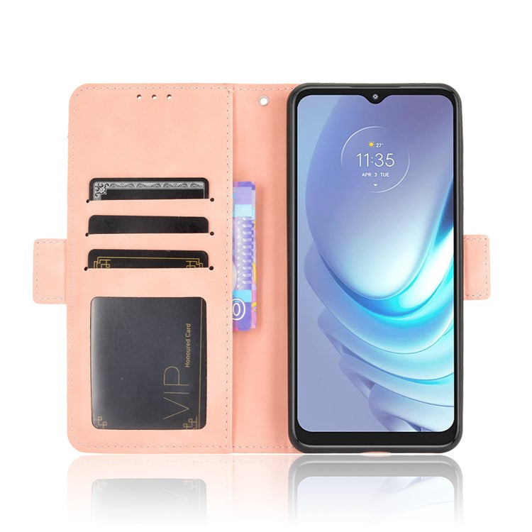 Wallet Design Multiple Card Slots Stand Leather Phone Case for Motorola Moto G50 - Pink