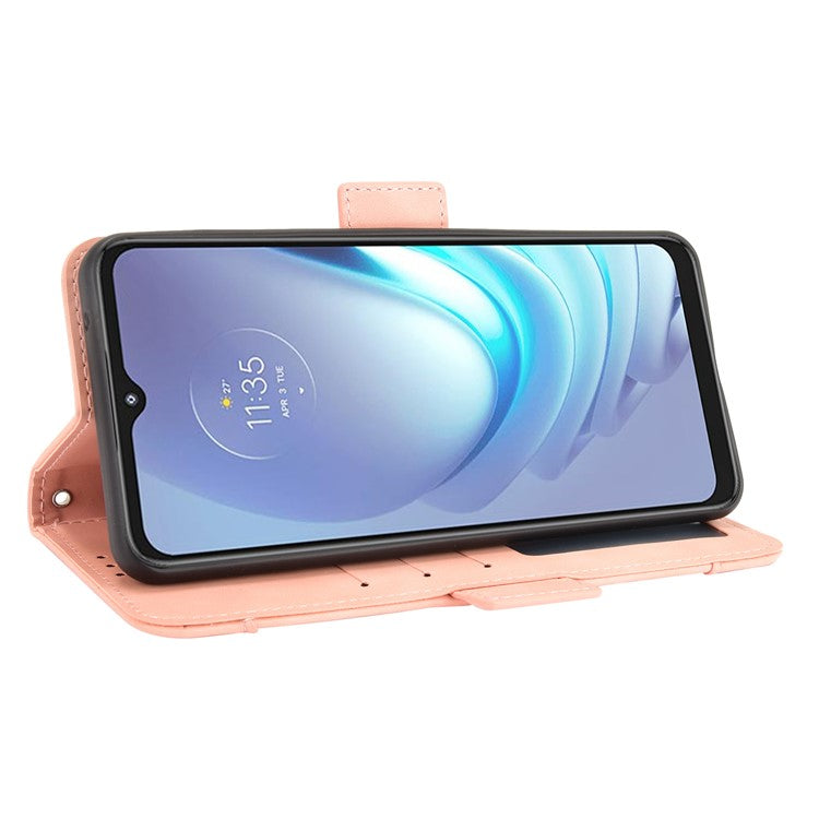 Wallet Design Multiple Card Slots Stand Leather Phone Case for Motorola Moto G50 - Pink