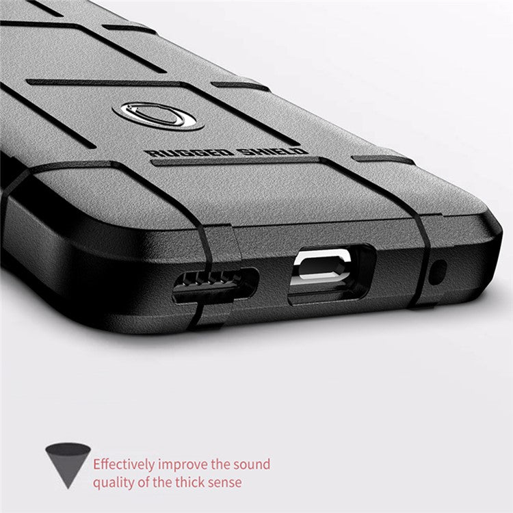 Rugged Square Grid Texture Shock-proof TPU Mobile Phone Case for Motorola Moto G60 / G40 Fusion - Blue