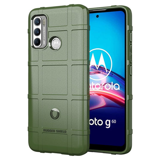 Rugged Square Grid Texture Shock-proof TPU Mobile Phone Case for Motorola Moto G60 / G40 Fusion - Green