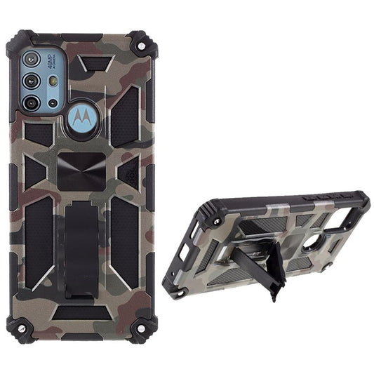 Camouflage Pattern Detachable 2 in 1 Design Phone Shell with Magnet Sheet for Motorola Moto G10/G30/G20 - Army Green