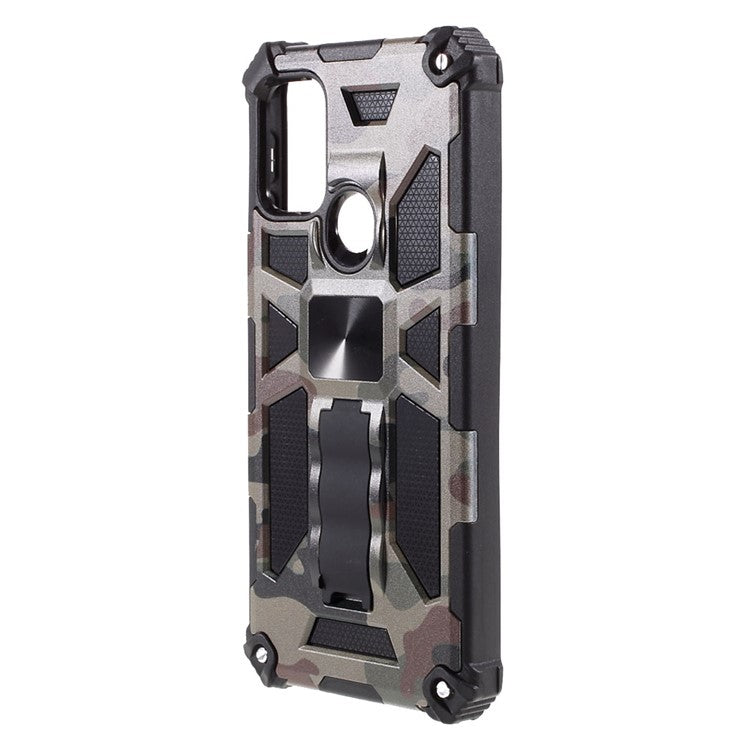 Camouflage Pattern Detachable 2 in 1 Design Phone Shell with Magnet Sheet for Motorola Moto G10/G30/G20 - Army Green