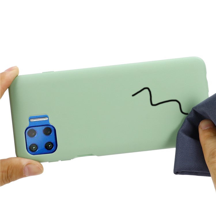 Solid Color Liquid Silicone Phone Protective Shell with Strap for Motorola Moto G 5G Plus - Green