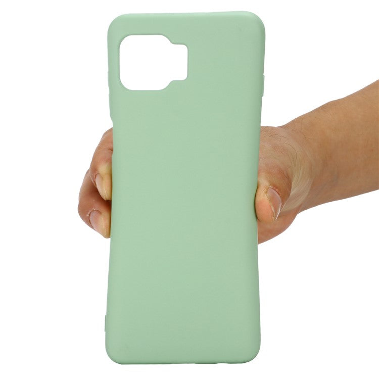 Solid Color Liquid Silicone Phone Protective Shell with Strap for Motorola Moto G 5G Plus - Green