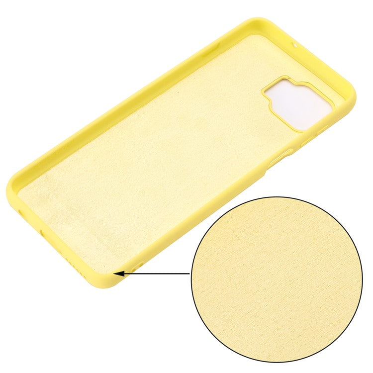 Solid Color Liquid Silicone Phone Protective Shell with Strap for Motorola Moto G 5G Plus - Yellow
