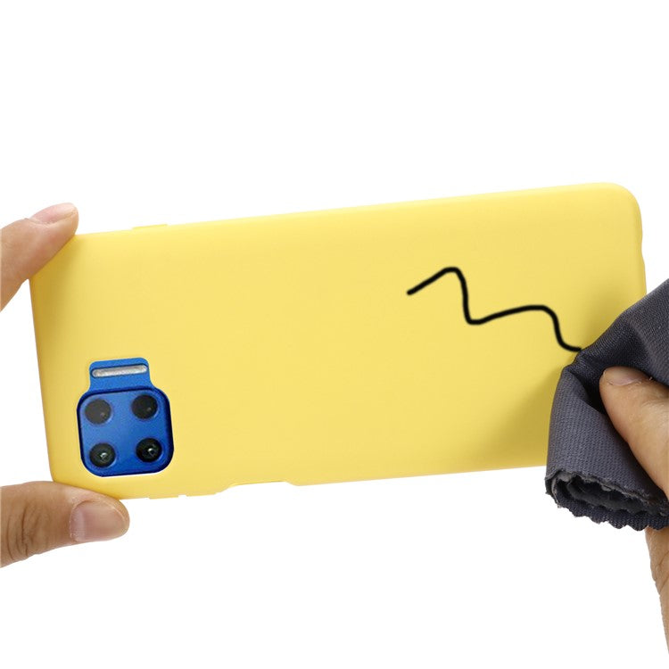 Solid Color Liquid Silicone Phone Protective Shell with Strap for Motorola Moto G 5G Plus - Yellow