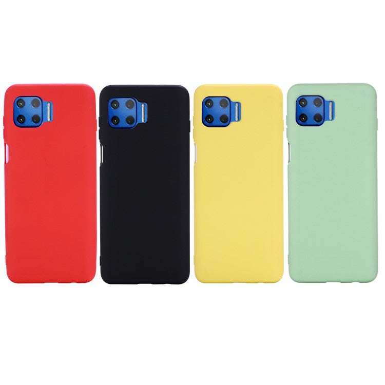 Solid Color Liquid Silicone Phone Protective Shell with Strap for Motorola Moto G 5G Plus - Black