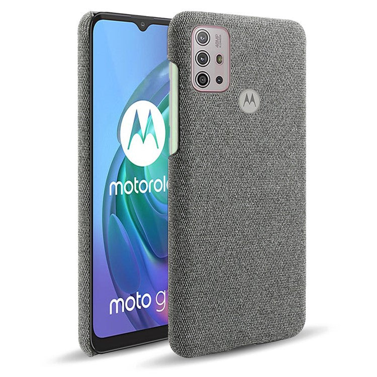 Cloth Texture Plastic Phone Case Cover for Motorola Moto G10/G30/G20 - Grey