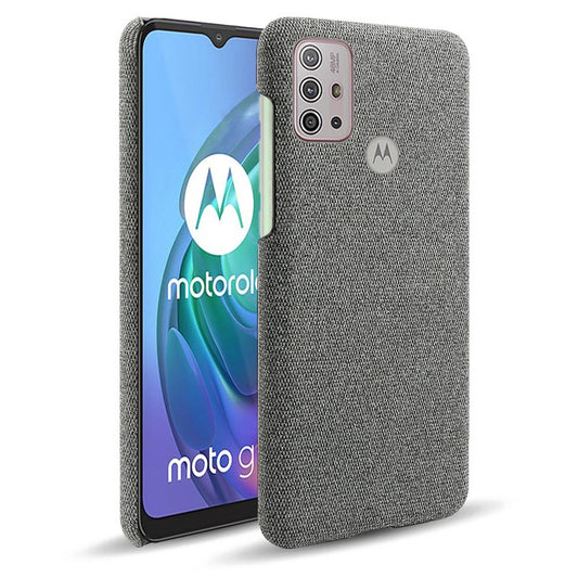 Cloth Texture Plastic Phone Case Cover for Motorola Moto G10/G30/G20 - Grey