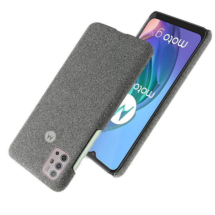 Cloth Texture Plastic Phone Case Cover for Motorola Moto G10/G30/G20 - Grey