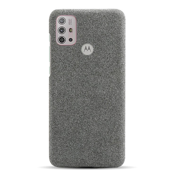 Cloth Texture Plastic Phone Case Cover for Motorola Moto G10/G30/G20 - Grey