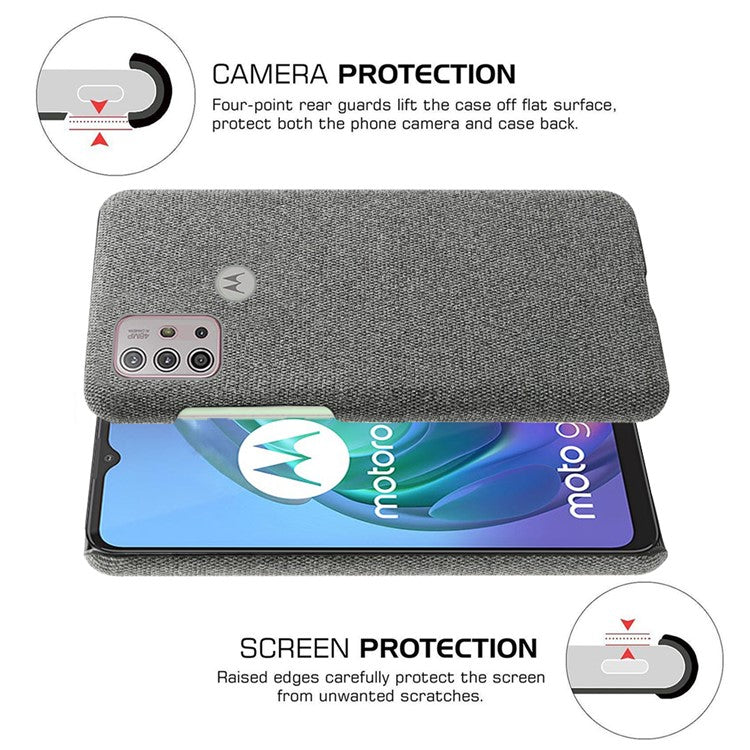 Cloth Texture Plastic Phone Case Cover for Motorola Moto G10/G30/G20 - Grey