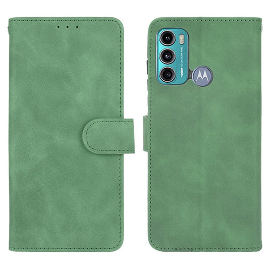 Skin-touch PU Leather Protective Phone Cover Supporting Stand Cover Wallet for Motorola Moto G60 / Moto G40 Fusion - Green