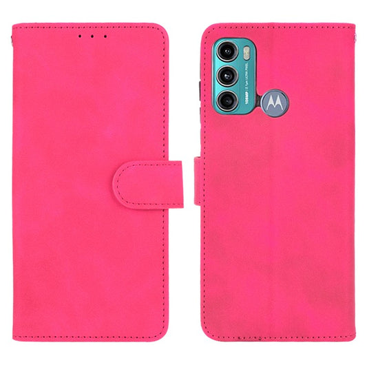 Skin-touch PU Leather Protective Phone Cover Supporting Stand Cover Wallet for Motorola Moto G60 / Moto G40 Fusion - Rose
