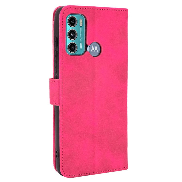 Skin-touch PU Leather Protective Phone Cover Supporting Stand Cover Wallet for Motorola Moto G60 / Moto G40 Fusion - Rose
