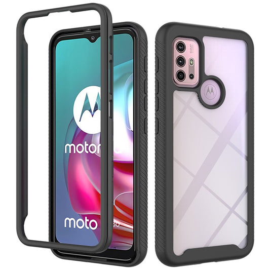 Well-Protected TPU + PC Hybrid Case Protective Cover for Motorola Moto G30 - Black