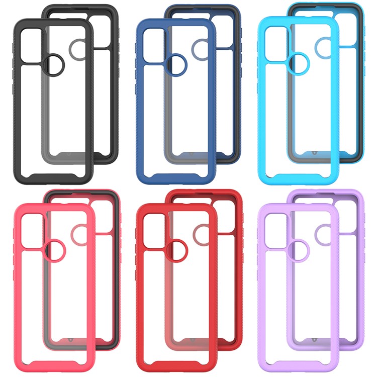 Well-Protected TPU + PC Hybrid Case Protective Cover for Motorola Moto G30 - Black