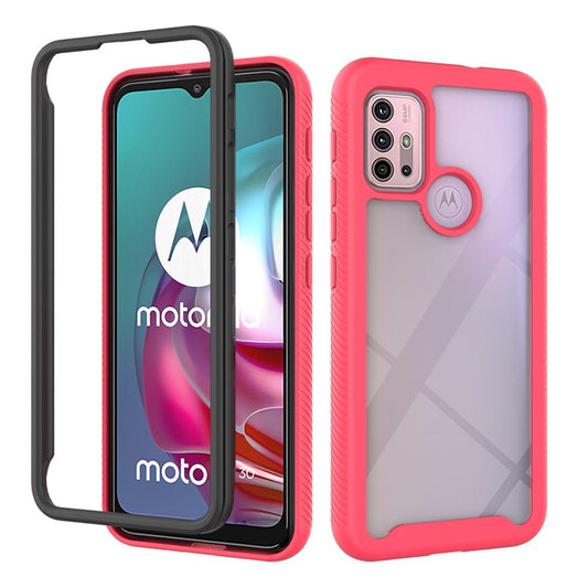 Well-Protected TPU + PC Hybrid Case Protective Cover for Motorola Moto G30 - Deep Pink