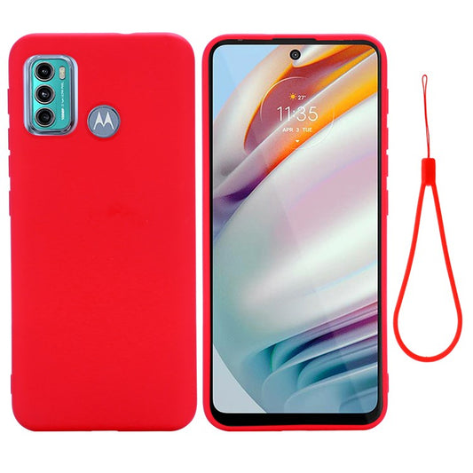 Soft Liquid Silicone Phone Case for Motorola Moto G60 - Red