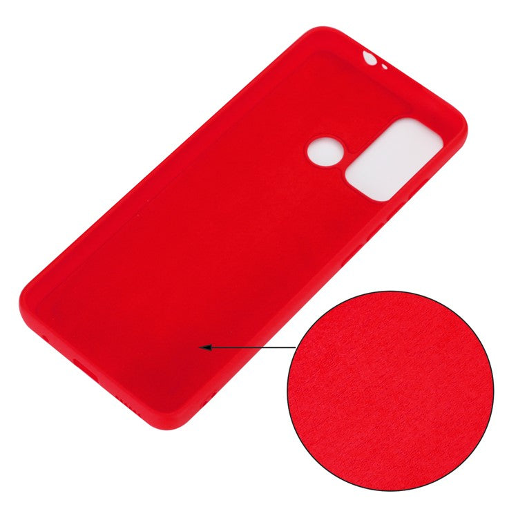Soft Liquid Silicone Phone Case for Motorola Moto G60 - Red