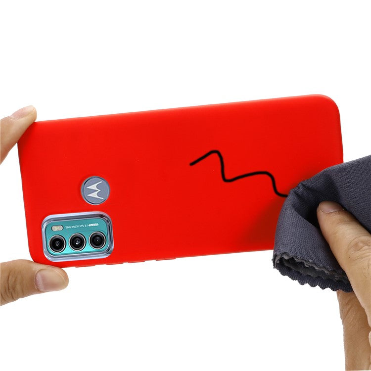 Soft Liquid Silicone Phone Case for Motorola Moto G60 - Red