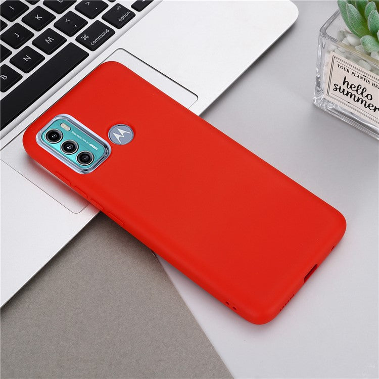 Soft Liquid Silicone Phone Case for Motorola Moto G60 - Red
