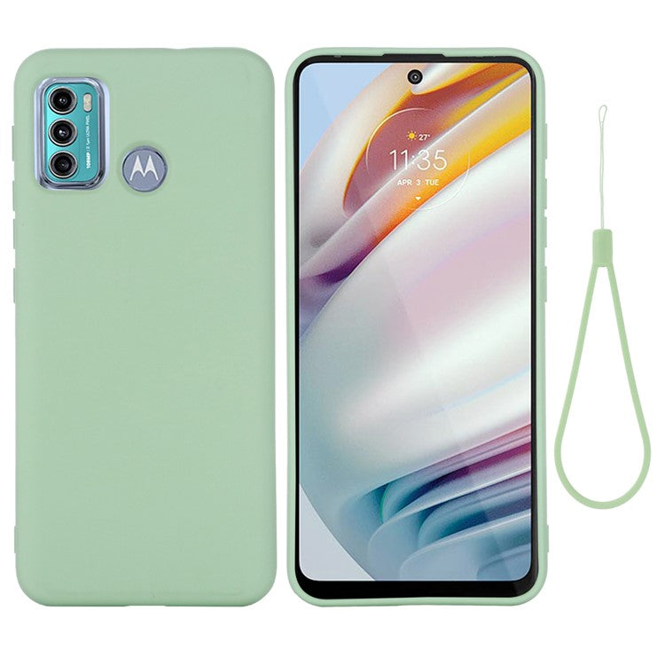 Soft Liquid Silicone Phone Case for Motorola Moto G60 - Green